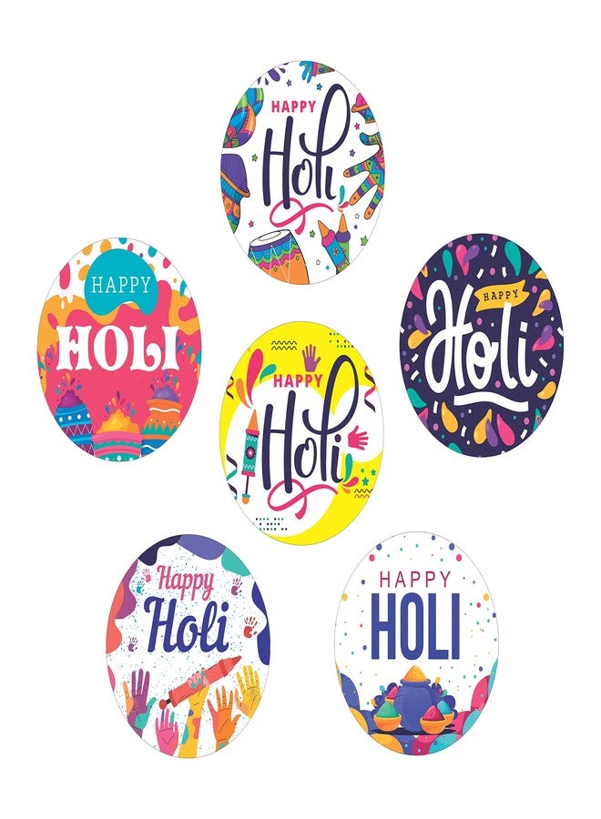 Goelite Happy Holi Stickers for Gifts Packaging and Journal, Decorations Set of 95 Stickers Self-Adhesive and High Glossy Stickers (Design 3) - Image 1